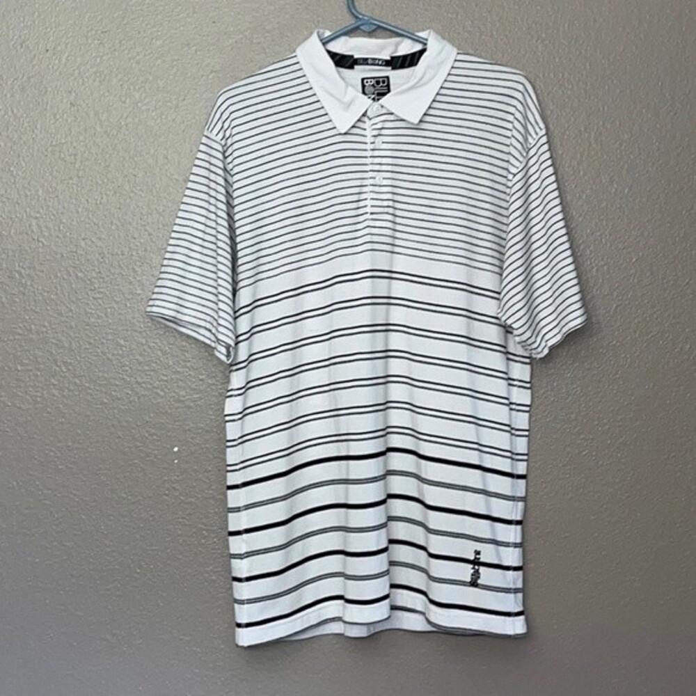 BILLABONG Casual SS Shirt Mens L White Black Surfer Striped Soft Cotton Blend